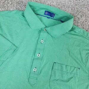 Stitch Mens Medium Green Performance Stretch Polo Short Sleeve